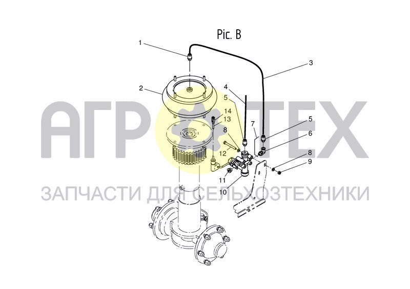 Чертеж AIR SYSTEM REAR AXLE PNEUMATIC SUSPENSION - PIC. B