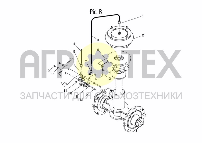 Чертеж AIR SYSTEM REAR AXLE PNEUMATIC SUSPENSION - PIC. B