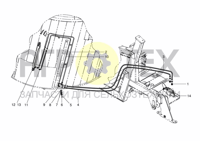 Чертеж HYD. SERVICE SYSTEM - SIDE DOOR FRONT RH