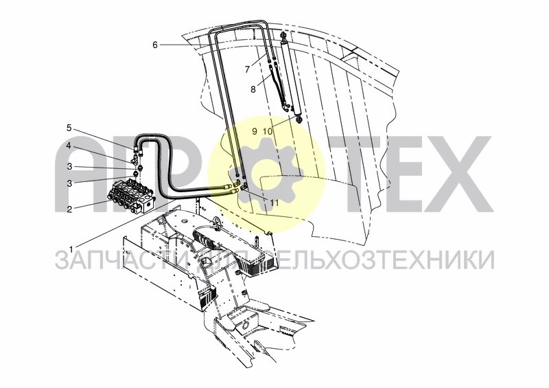 Чертеж HYD. SERVICE SYSTEM - SIDE DOOR REAR LH TO S.NR. 69151