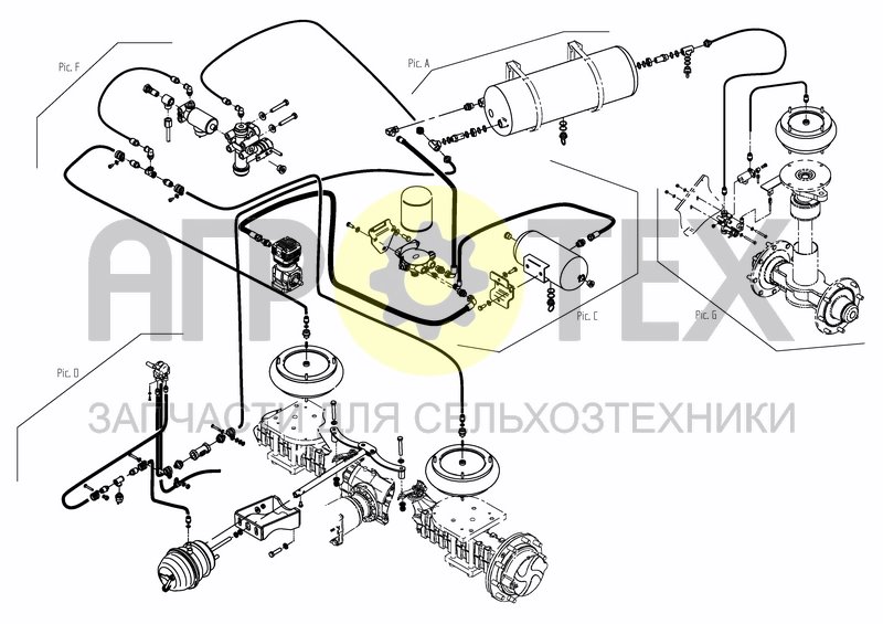 Чертеж AIR SYSTEM O/VIEW - 25/40KM/H - LOWER DEVICE