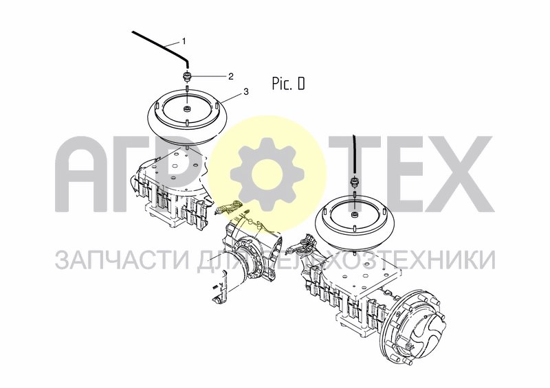 Чертеж AIR SYSTEM FRONT AXLE BRAKE/PNEUM. SUSP. - PIC. D