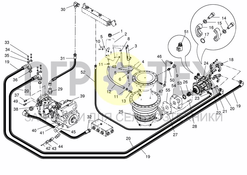 Чертеж HYD. MIXING SYSTEM MONO 12/13 FROM S.NR. 69539