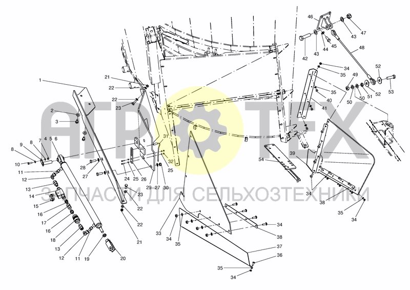 Чертеж ATTACH. PARTS CHAIN CONV.FOLDING REAR RH