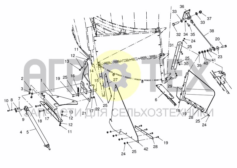 Чертеж ATTACH. PARTS CHAIN CONV.FOLDING REAR RH