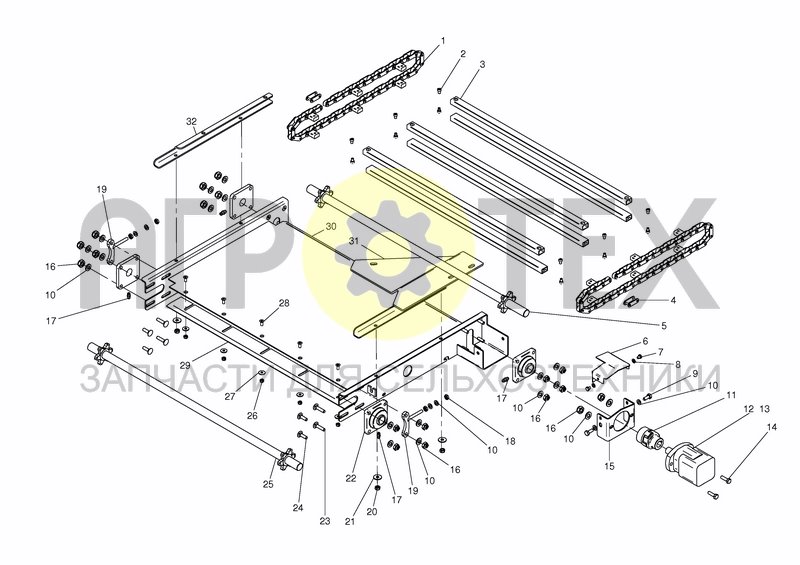 Чертеж CHAIN CONVEYOR 750 FIXED TO S.NR. 68161