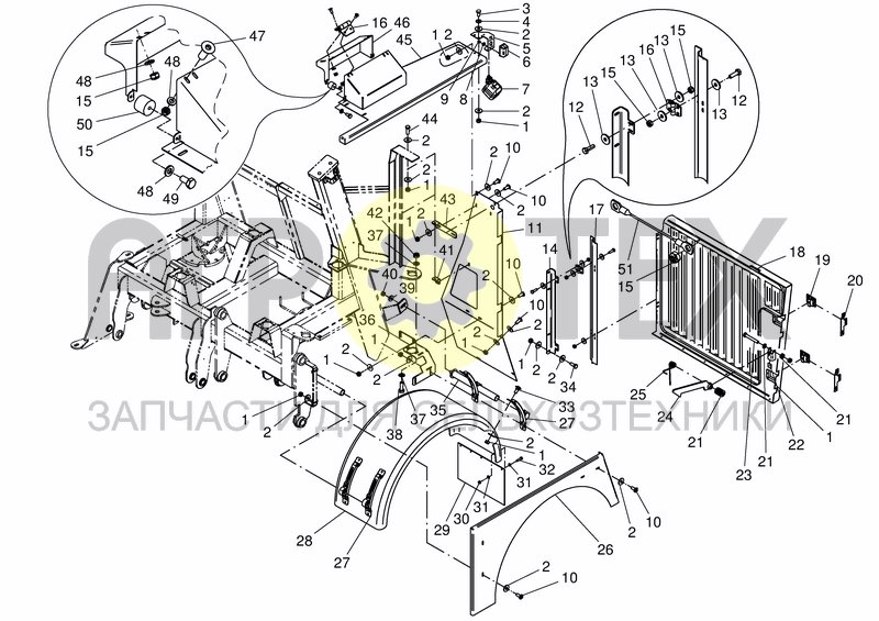 Чертеж CHASSIS RADIATOR - VERSION II- 10-13 MONO / 16 DUO