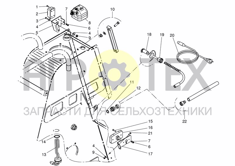 Чертеж FUEL & HYD. TANK REAR COMPONENTS