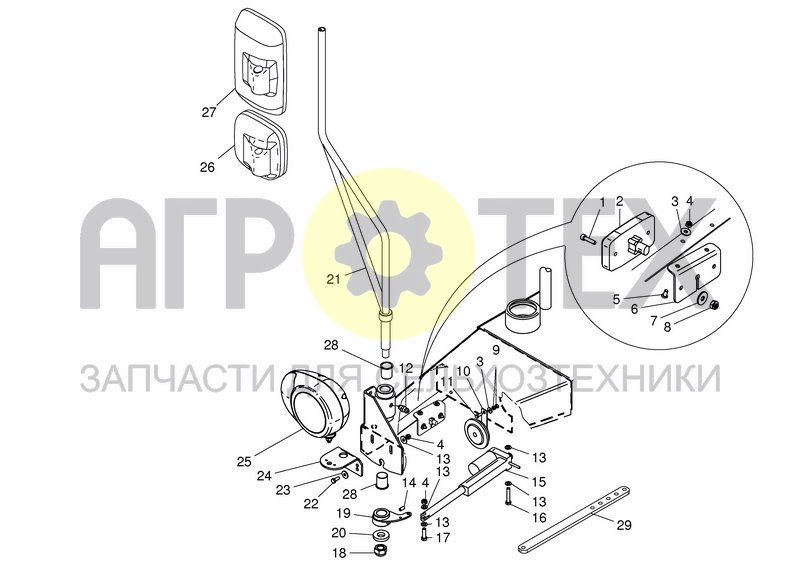 Чертеж FUEL & HYD. TANK FRONT COMPONENTS