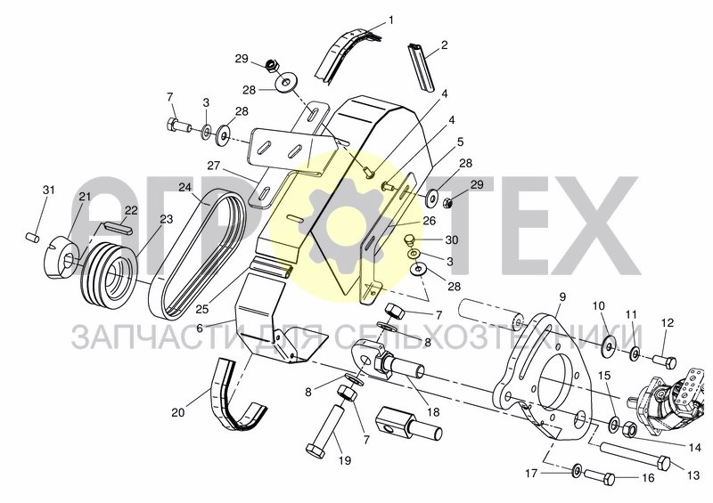 Чертеж MILLING HEAD - BELT DRIVE