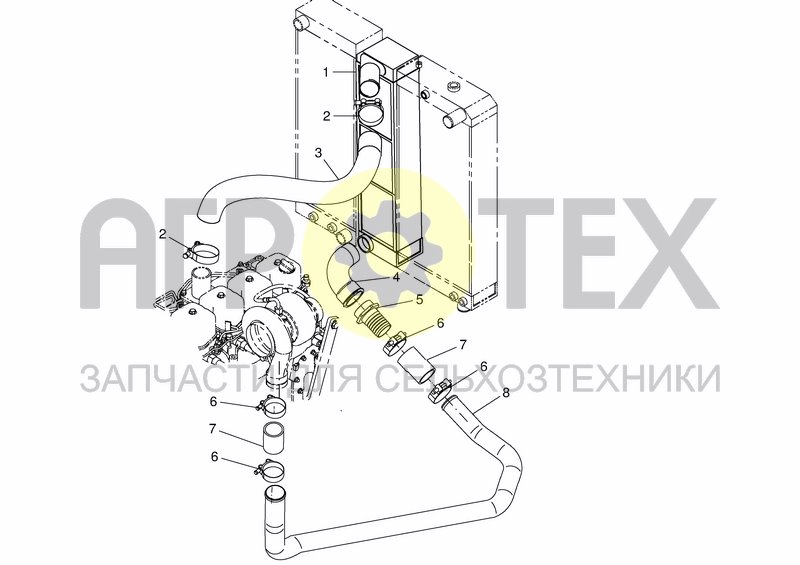 Чертеж COOLING SYSTEM CHARGE AIR