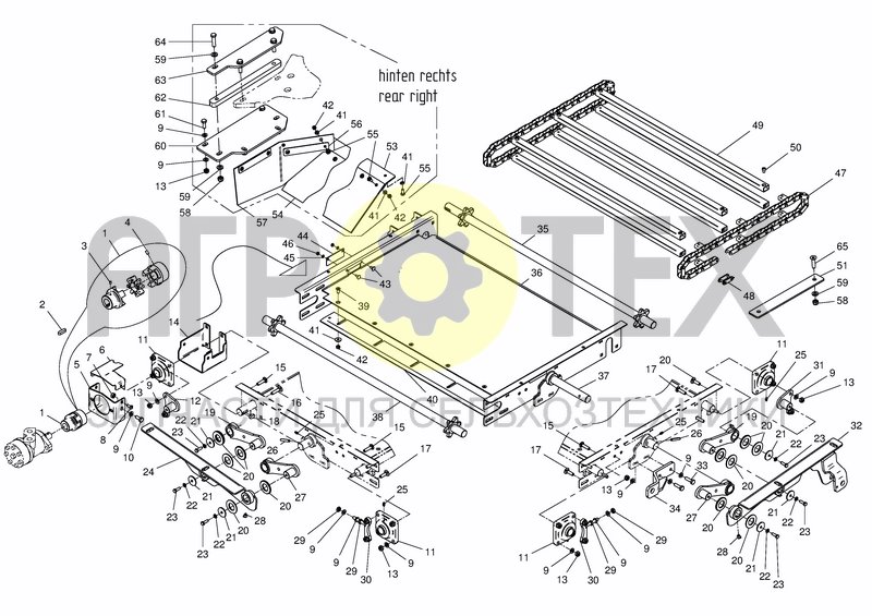 Чертеж CHAIN CONV. 600 RETRACTABLE - REAR LH/RH FROM S.NR. 68132