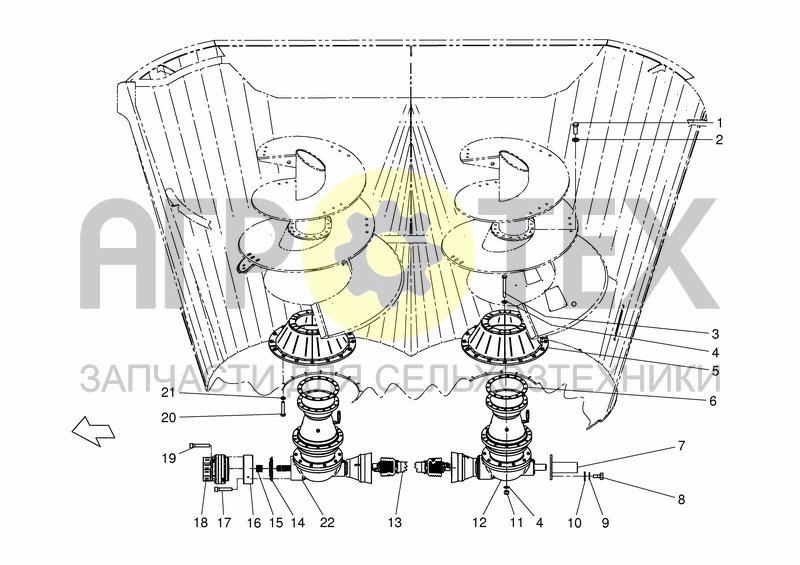 Чертеж AUGER GEAR - 18/22M DUO