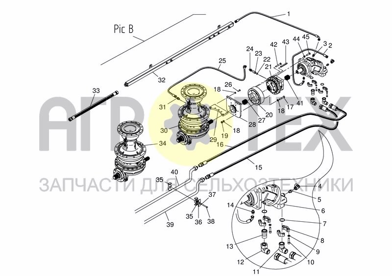 Чертеж HYDRAULIC SYSTEM - MIXER