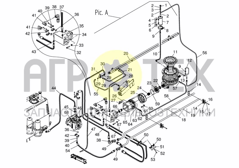 Чертеж HYDRAULIKSYSTEM MISCHER FRONT