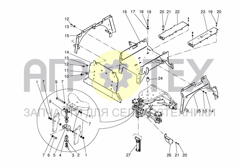 Чертеж REAR CHASSIS AXLE, BATTERY BOX 20-22M?