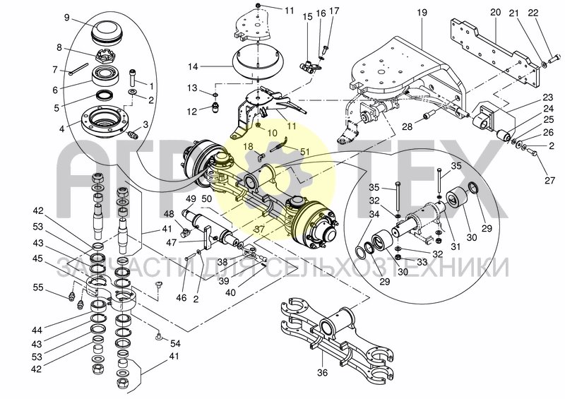 Чертеж REAR STEERING AXLE 20M3