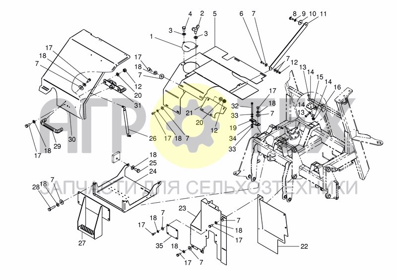 Чертеж CHASSIS ENGINE  6 CYL - VERSION 2