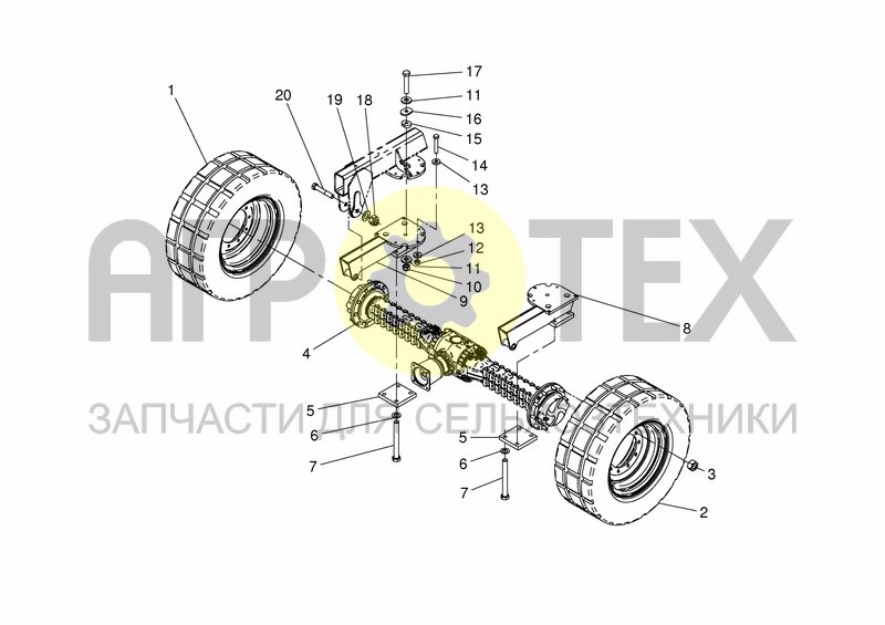 Чертеж DRIVING AXLE - 15 KM/H