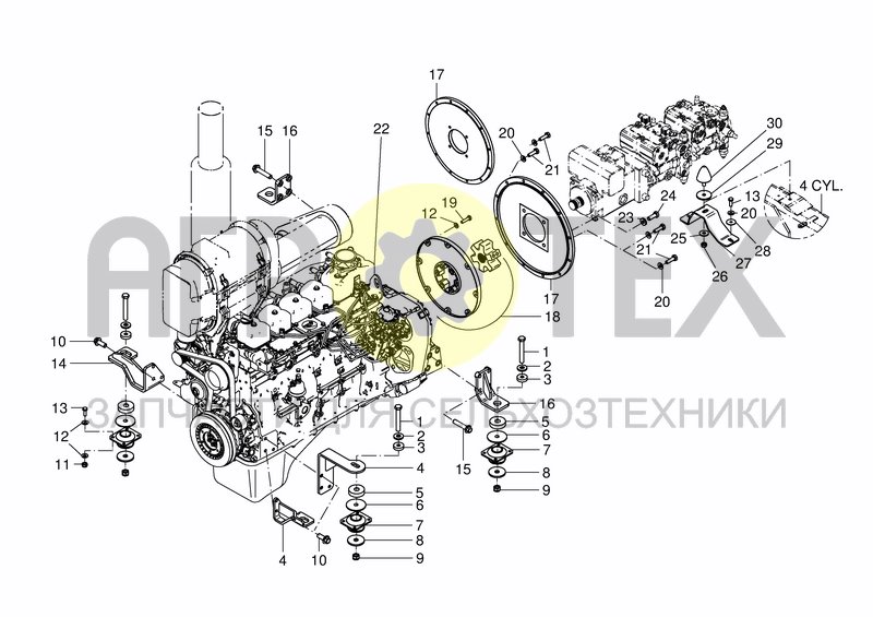 Чертеж DRIVE UNIT MOUNTING