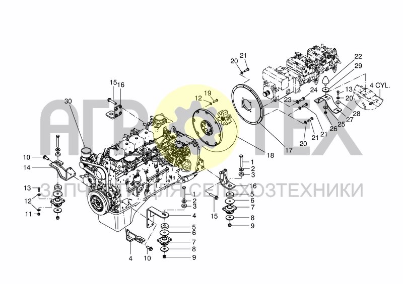 Чертеж DRIVE UNIT MOUNTING