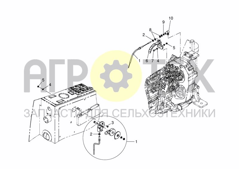 Чертеж THROTTLE HAND LEVER SYSTEM