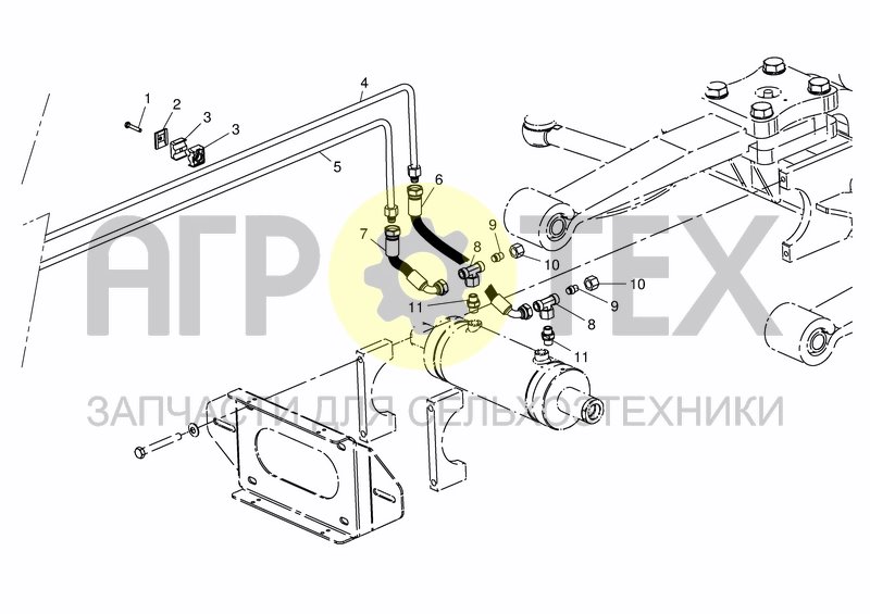 Чертеж HYD. STEERING SYSTEM REAR AXLE