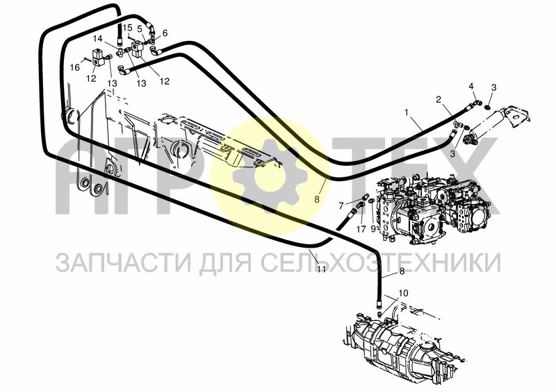 Чертеж HYDRAULIC SYSTEM - DIFFERENTIAL