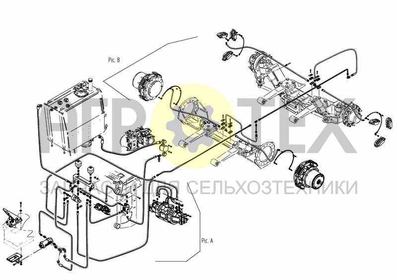 Чертеж HYD.SYSTEM BRAKES OVERVIEW