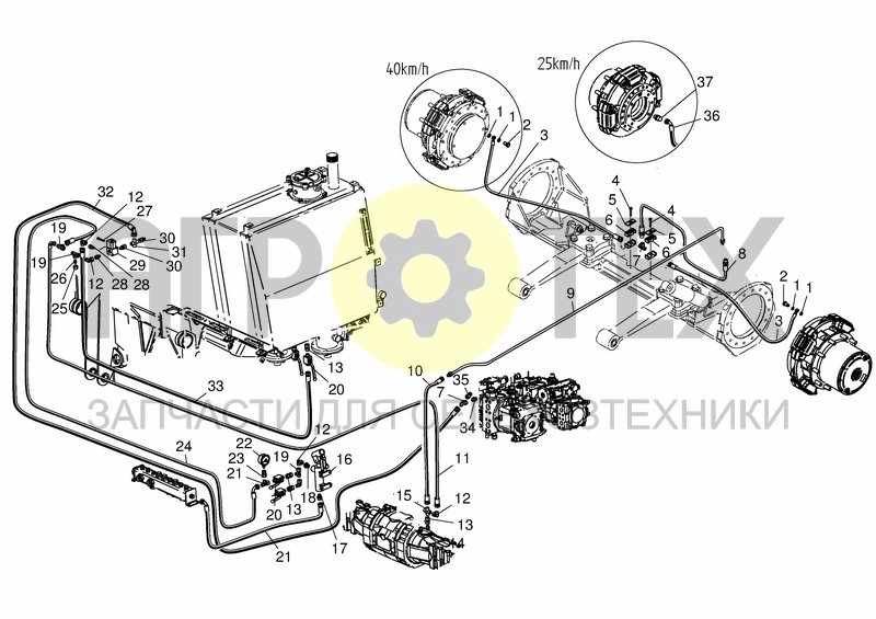 Чертеж HYD. SYSTEM BRAKE/EMERGENCY ACTUATION