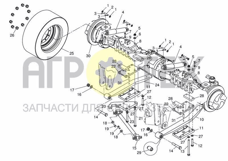 Чертеж FRONT AXLE