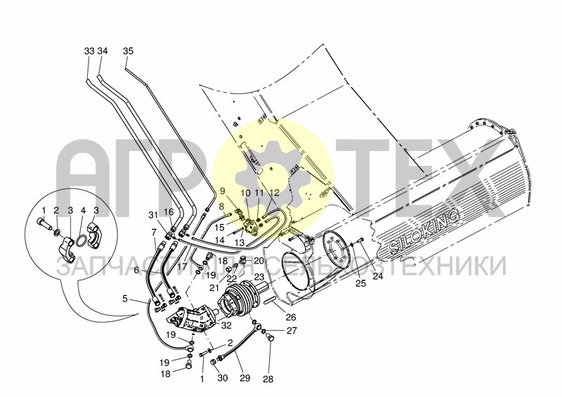 Чертеж HYDRAULIC SYSTEM - MILLING HEAD SYSTEM