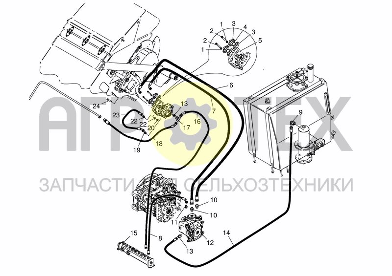 Чертеж HYDRAULIC SYSTEM - MILLING CONVEYOR DRIVE