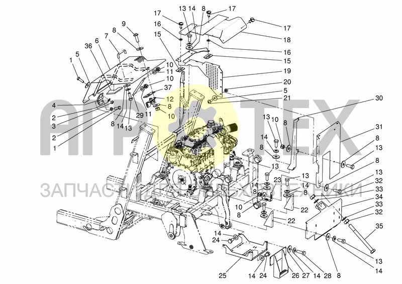 Чертеж CHASSIS ENGINE