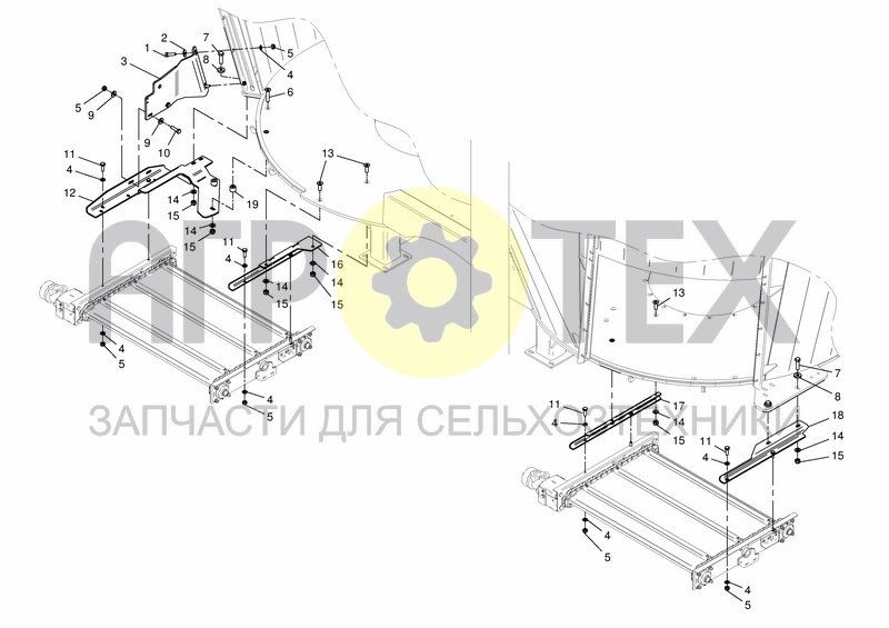 Чертеж ATTACH. PARTS CHAIN CONV. FIXED