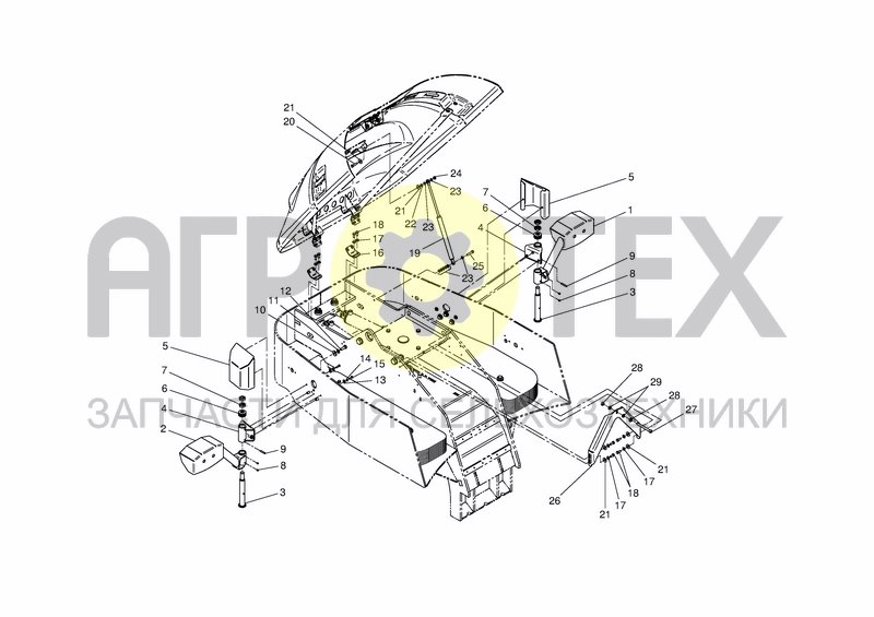 Чертеж REAR CHASSIS ATTACHMENT-PARTS 15;18M3