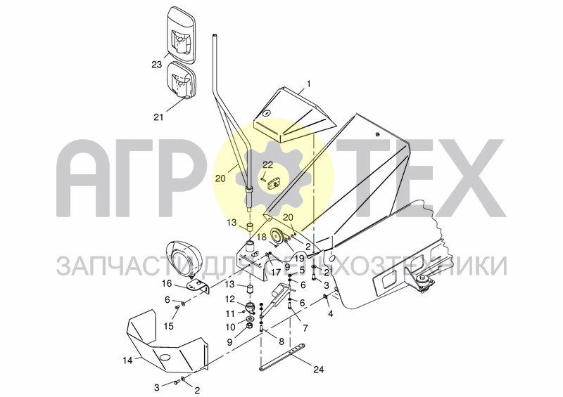 Чертеж FUEL & HYD. TANK FRONT COMPONENTS