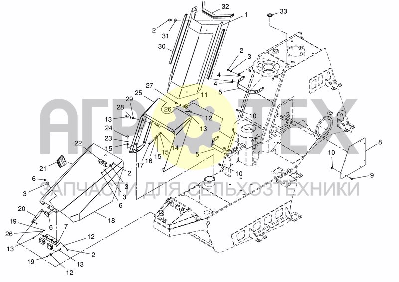 Чертеж FUEL & HYD. TANK FRONT COMPONENTS FROM S.NR. 90136