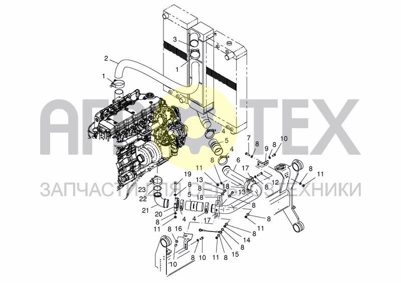 Чертеж COOLING SYSTEM CHARGE AIR