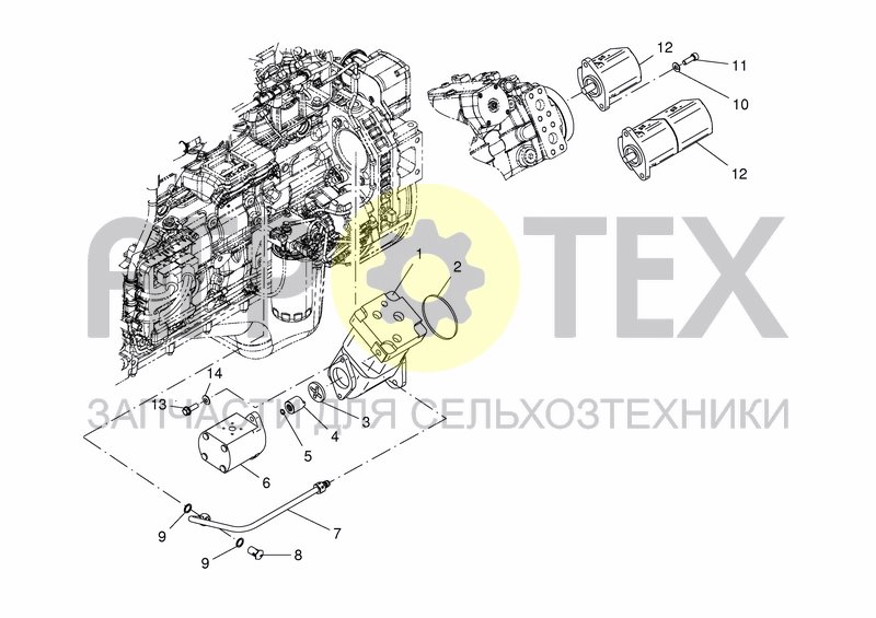 Чертеж POWER TAKE OFF 4 CYL.