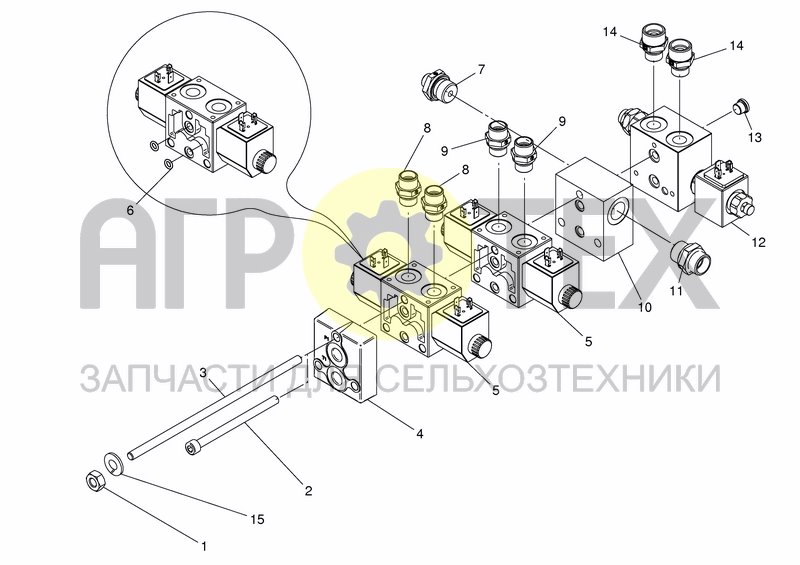 Чертеж HYD. CONTROL UNIT FRONT