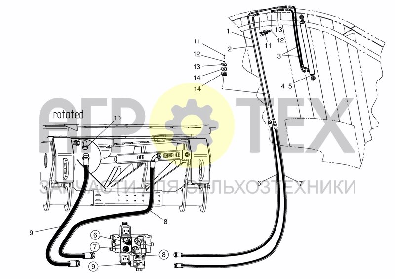 Чертеж HYDRAULIC SYSTEM - SLIDE REAR LEFT