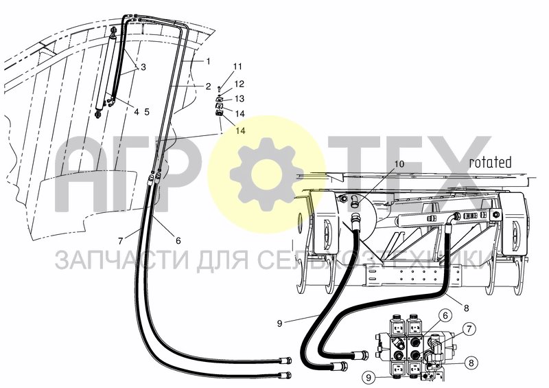 Чертеж HYDRAULIC SYSTEM - SLIDE REAR RIGHT