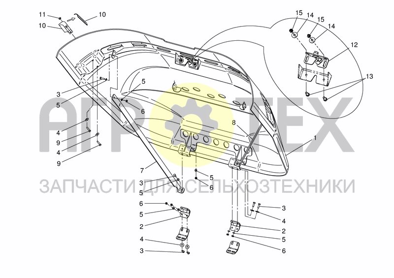 Чертеж COVER REAR CHASSIS BOX 15;18M3