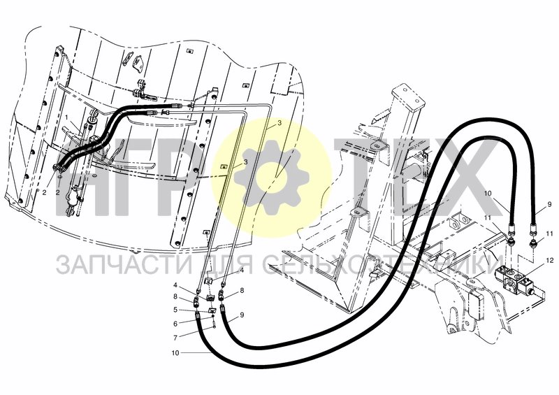 Чертеж HYD. SERVICE SYSTEM - SIDE DOOR FRONT RH