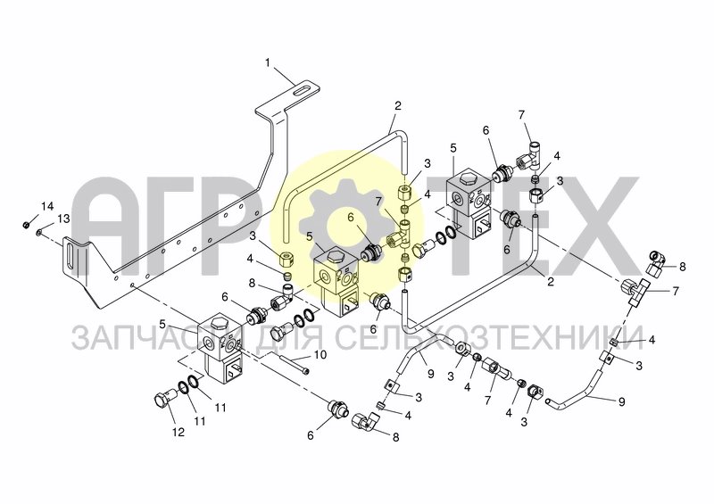 Чертеж HYD. CONTROL UNIT MIDDLE