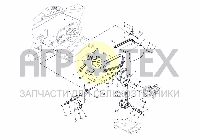 Чертеж MILLING HEAD - BELT DRIVE