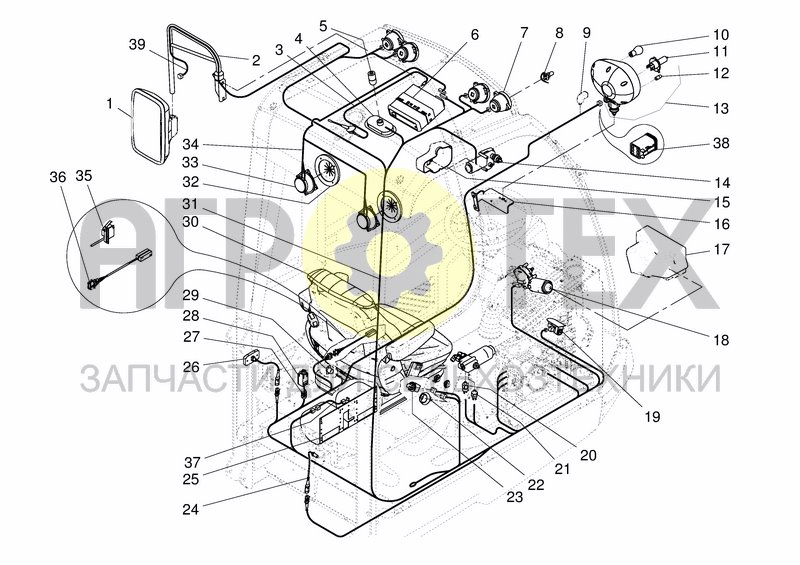 Чертеж CAB ELECTRICAL PARTS PIC. 1 FROM S.NR. 69553