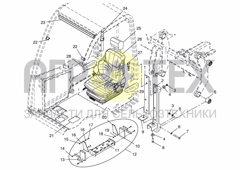 Чертеж CAB ATTACHMENTS FROM S.NR. 78148