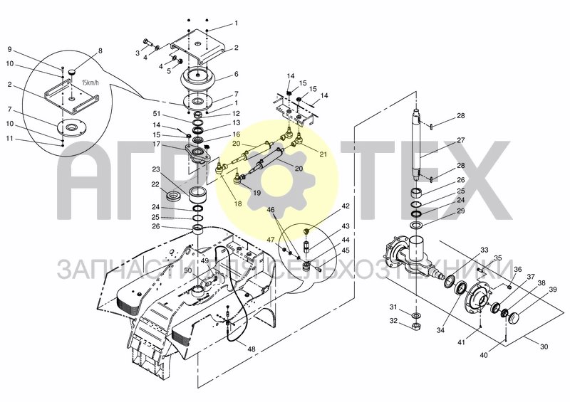 Чертеж REAR STEERING AXLE 15;18M3